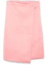 Philosophy Di Lorenzo Serafini Silk Blend Asymmetric Mini Skirt In Pink