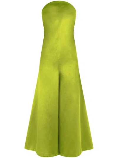 Philosophy Di Lorenzo Serafini Satin-finish Strapless Dress In 绿色