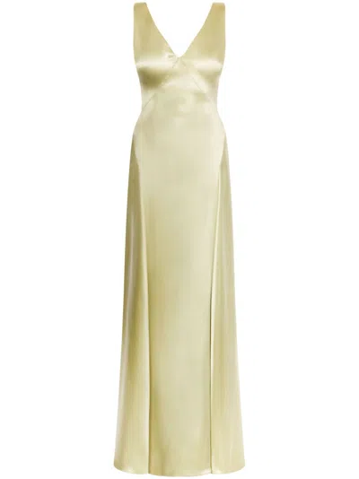 Philosophy Di Lorenzo Serafini Satin Maxi Dress In Yellow