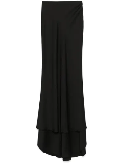 Philosophy Di Lorenzo Serafini Satin Maxi Skirt In Black