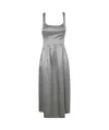 Philosophy Di Lorenzo Serafini Satin Mid-length Dress In Gray