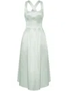 Philosophy Di Lorenzo Serafini Satin Midi Dress In Green