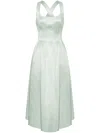 Philosophy Di Lorenzo Serafini Satin Midi Dress In Green