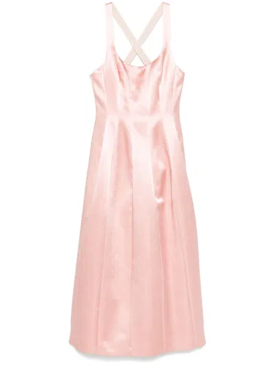 Philosophy Di Lorenzo Serafini Satin Midi Dress In Pink