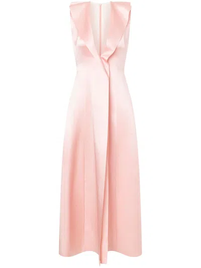 PHILOSOPHY DI LORENZO SERAFINI SATIN MIDI DRESS