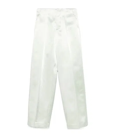 Philosophy Di Lorenzo Serafini Satin Pleated Trousers In White