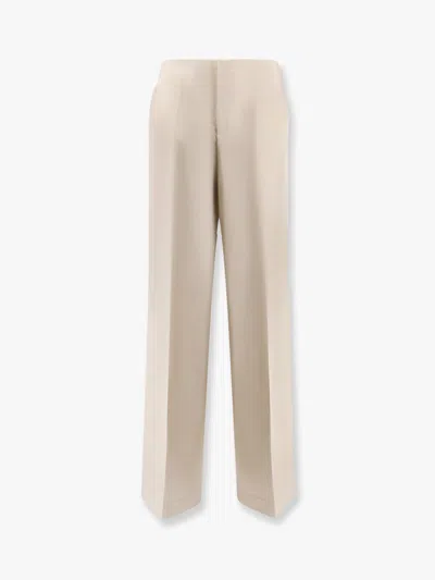 Philosophy Di Lorenzo Serafini Satin Trouser With Wide Leg In Sand