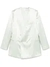Philosophy Di Lorenzo Serafini Double Breasted Satin Blazer In Green