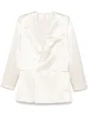 Philosophy Di Lorenzo Serafini Double Breasted Satin Blazer In White