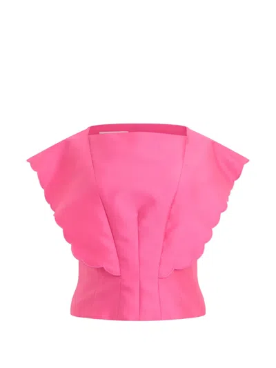 Philosophy Di Lorenzo Serafini Scalloped-edge Cropped Top In Pink