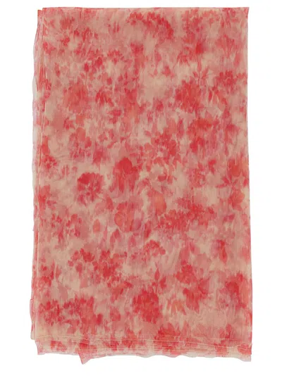 Philosophy Di Lorenzo Serafini Pink Stole With All-over Floreal Print In Tulle Woman