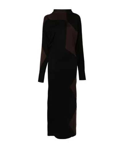 Philosophy Di Lorenzo Serafini Scoop-back Knitted Maxi Dress In Black