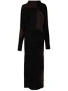 Philosophy Di Lorenzo Serafini Scoop-back Knitted Maxi Dress In Black