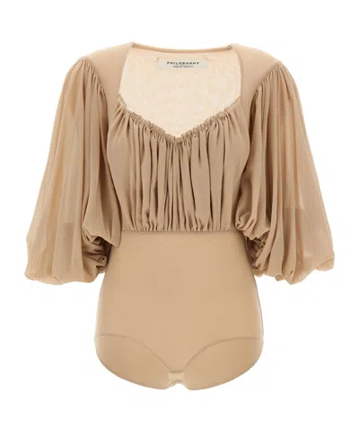 Philosophy Di Lorenzo Serafini Scoop Neck Draped Bodysuit
