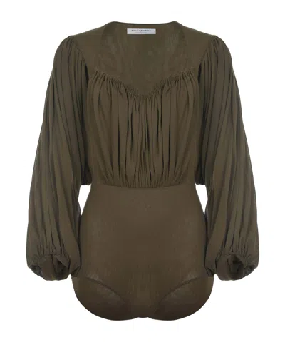 PHILOSOPHY DI LORENZO SERAFINI PHILOSOPHY DI LORENZO SERAFINI SCOOP NECK DRAPED BODYSUIT