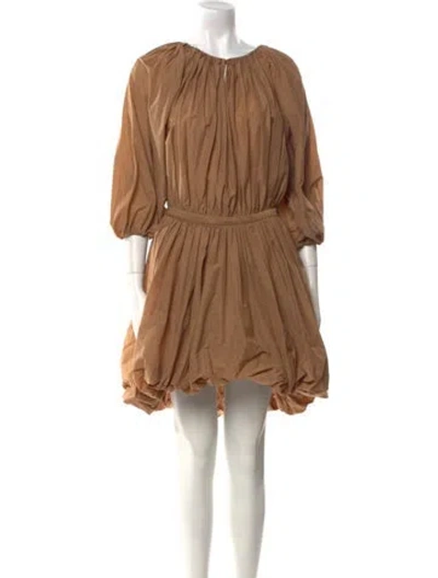 Pre-owned Philosophy Di Lorenzo Serafini Scoop Neck Mini Dress In Brown