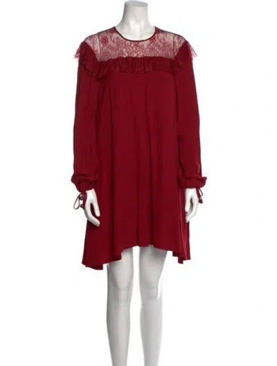 Pre-owned Philosophy Di Lorenzo Serafini Scoop Neck Mini Dress In Burgundy