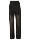 PHILOSOPHY DI LORENZO SERAFINI SEE THROUGH PANELED STRAIGHT LEG TROUSERS