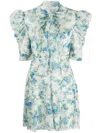 Philosophy Di Lorenzo Serafini Minidress In Tulle With Floral Print In Multi