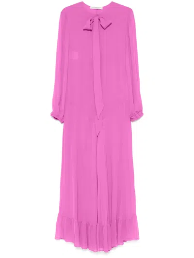Philosophy Di Lorenzo Serafini Semi-sheer Maxi Dress In Purple