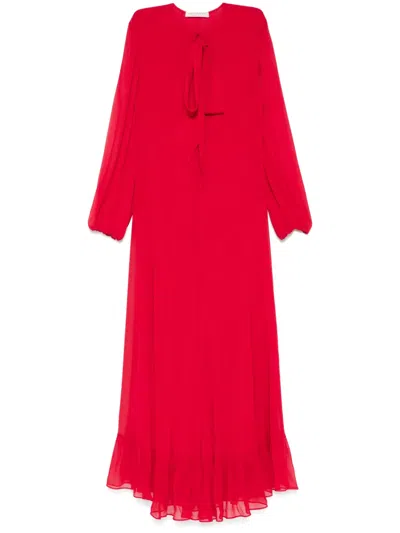 Philosophy Di Lorenzo Serafini Semi-sheer Maxi Dress In Red