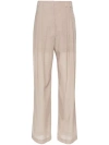 Philosophy Di Lorenzo Serafini Pleat-detail Semi-sheer Trousers In Neutrals