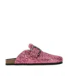 Philosophy Di Lorenzo Serafini Glitter Sandals Buckle Flat Sole In Pink