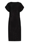 Philosophy Di Lorenzo Serafini Sequin-embellished Knitted Midi Dress In Black