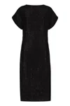 Philosophy Di Lorenzo Serafini Sequin-embellished Knitted Midi Dress In Black