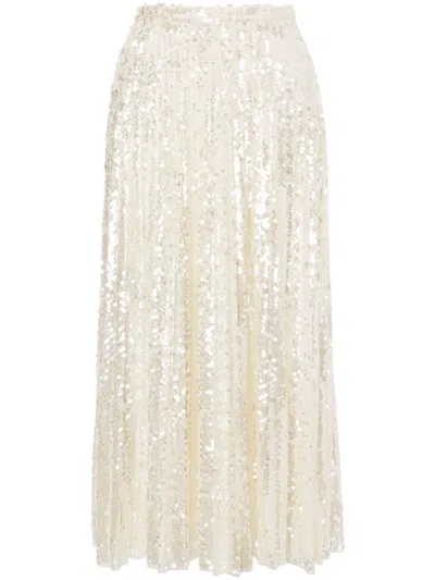 Philosophy Di Lorenzo Serafini Sequin-embellished Midi Skirt In White