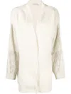Philosophy Di Lorenzo Serafini Sequin-embellished Ribbed Knit Cardigan In Nude