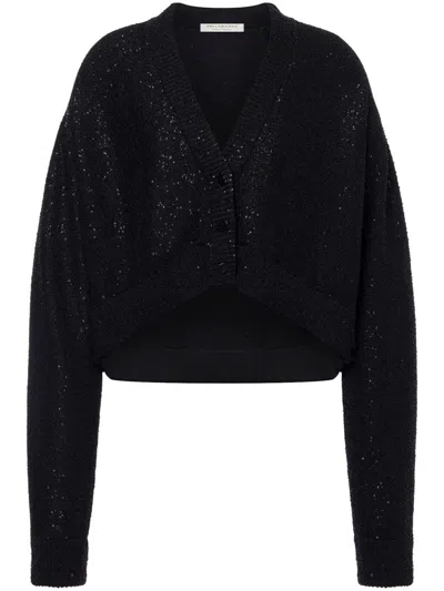 Philosophy Di Lorenzo Serafini V-neck Sequinned Cardigan In Black