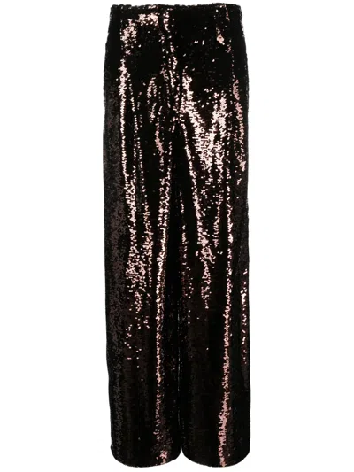 Philosophy Di Lorenzo Serafini Sequined Straight-leg Trousers In Brown