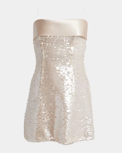 PHILOSOPHY DI LORENZO SERAFINI SEQUINED STRAPLESS MINI DRESS