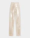 Shop Philosophy Di Lorenzo Serafini Sequined Wide-leg Trousers In Ivory