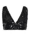 Philosophy Di Lorenzo Serafini Sequinned Cropped Top In Black