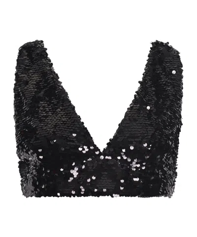 Philosophy Di Lorenzo Serafini Sequinned Cropped Top In Black
