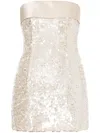Philosophy Di Lorenzo Serafini Metallic Dress With All-over Sequins In Tech Fabric Woman In Neutral