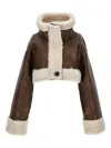 Philosophy Di Lorenzo Serafini Shearling-trimmed Buttoned Coat In Brown