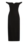 Philosophy Di Lorenzo Serafini Off-the-shoulder Tech Crepe Midi Dress In Black
