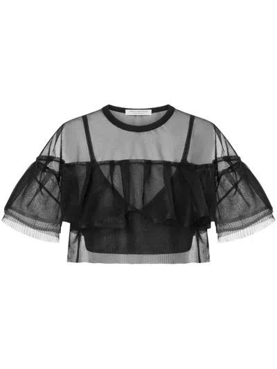 Philosophy Di Lorenzo Serafini Sheer Blouse In Black