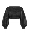 Philosophy Di Lorenzo Serafini Sheer Cropped Blouse In Black