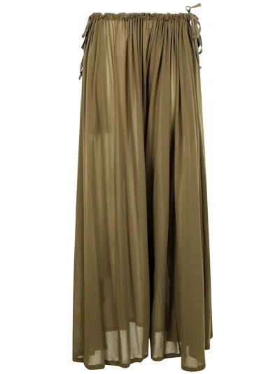 Philosophy Di Lorenzo Serafini Sheer Palazzo Trousers In Brown