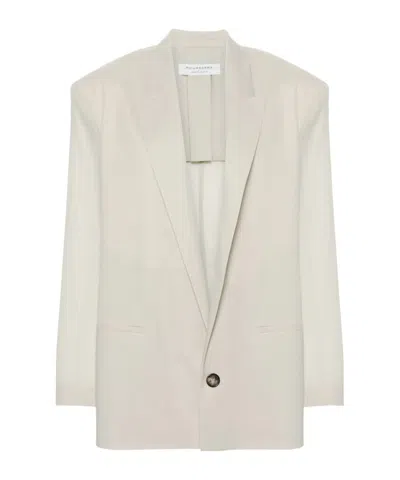 Philosophy Di Lorenzo Serafini Sheer Single-breasted Blazer In White