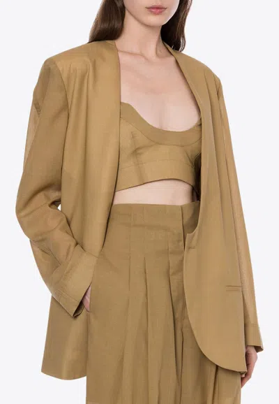 Philosophy Di Lorenzo Serafini Sheer Sleeved Jacket In Green