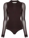Philosophy Di Lorenzo Serafini Jersey Long Sleeve Bodysuit In Brown