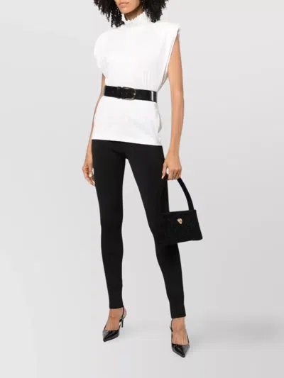 Philosophy Di Lorenzo Serafini Shiny Viscose Stretch Waistband Trousers In Black