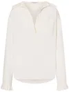 Philosophy Di Lorenzo Serafini Relaxed Fit White Shirt With Pleated Detailing In Beige