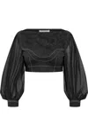 Philosophy Di Lorenzo Serafini Bishop-sleeves Crop Top In Black