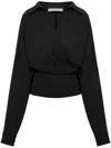 Philosophy Di Lorenzo Serafini Philosophy Di Lorenzo Serafin Draped Poplin Shirt In Black  